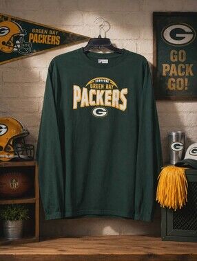 Green Bay Packers NFL Team Apparel Long Sleeve Shirt Mens XL Green Football